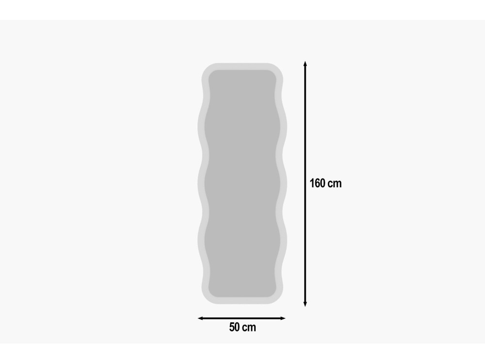 Miroir en bois "Aror" - 50 x 160 cm - Blanc