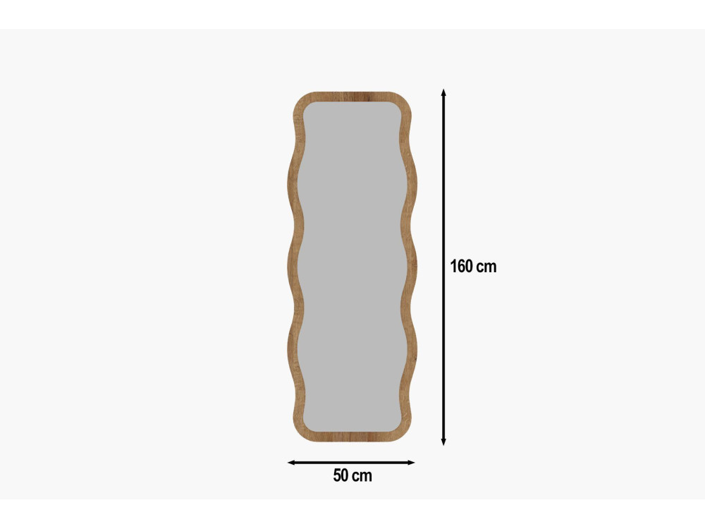 Miroir en bois "Aror" - 50 x 160 cm - Beige