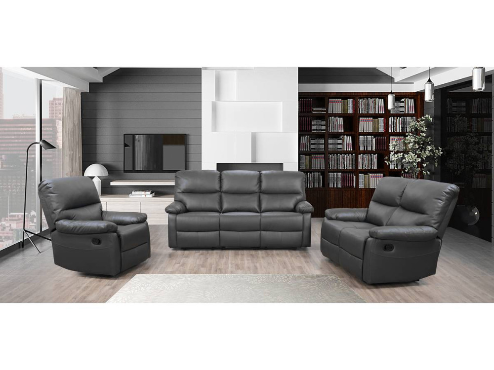 Canapé relax "Lincoln" - 197 x 89 x 103 cm - 3 places - Gris