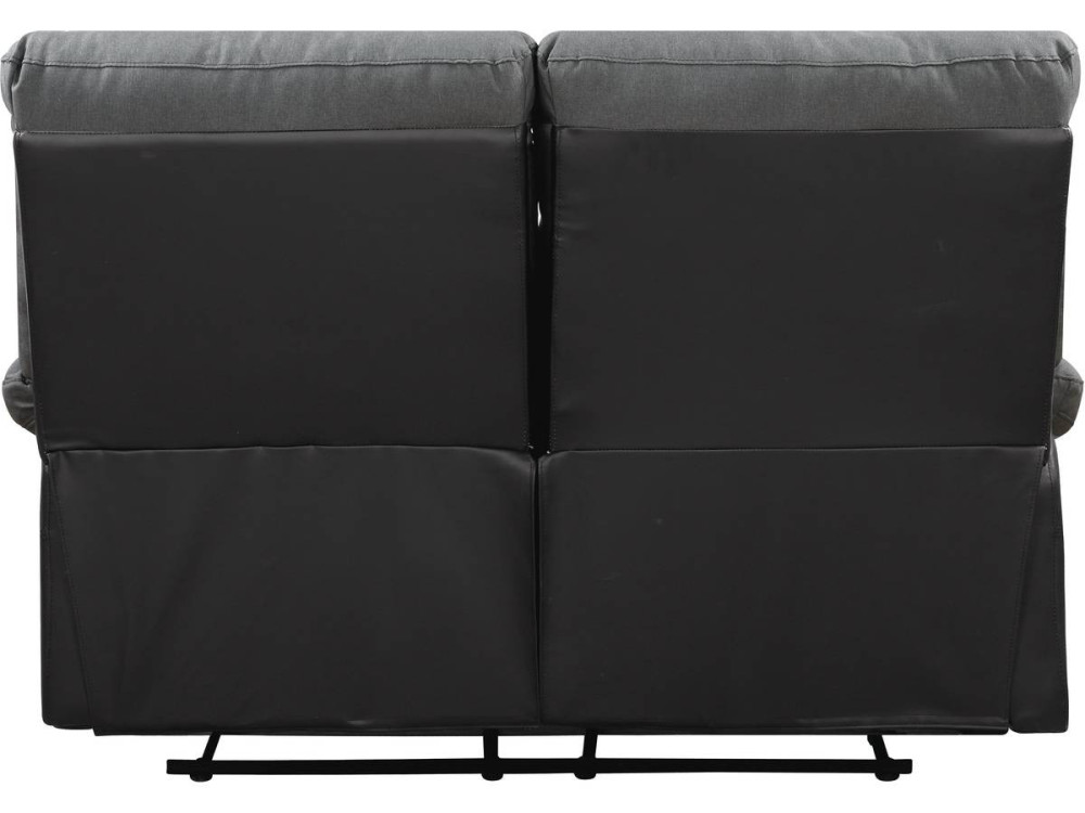 Canapé relax "Lincoln" - 147 x 89 x 103 cm - 2 places - Noir / Gris foncé