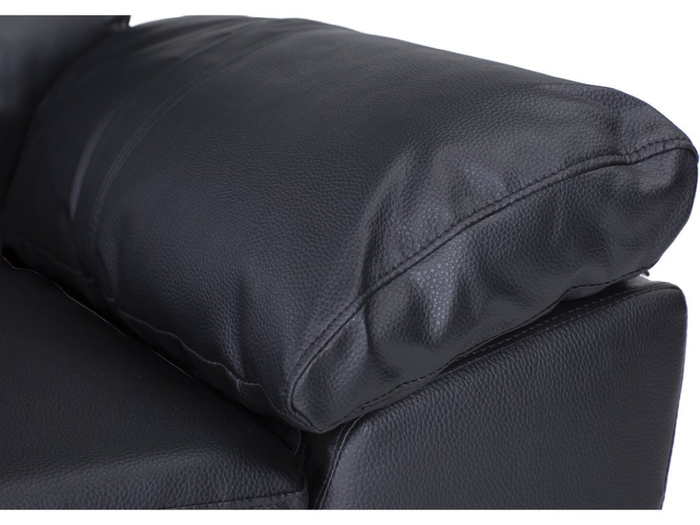 Canapé fixe en cuir reconstitué et PVC "Dallas" - 169 x 88 x 90 cm - 2 places - Noir