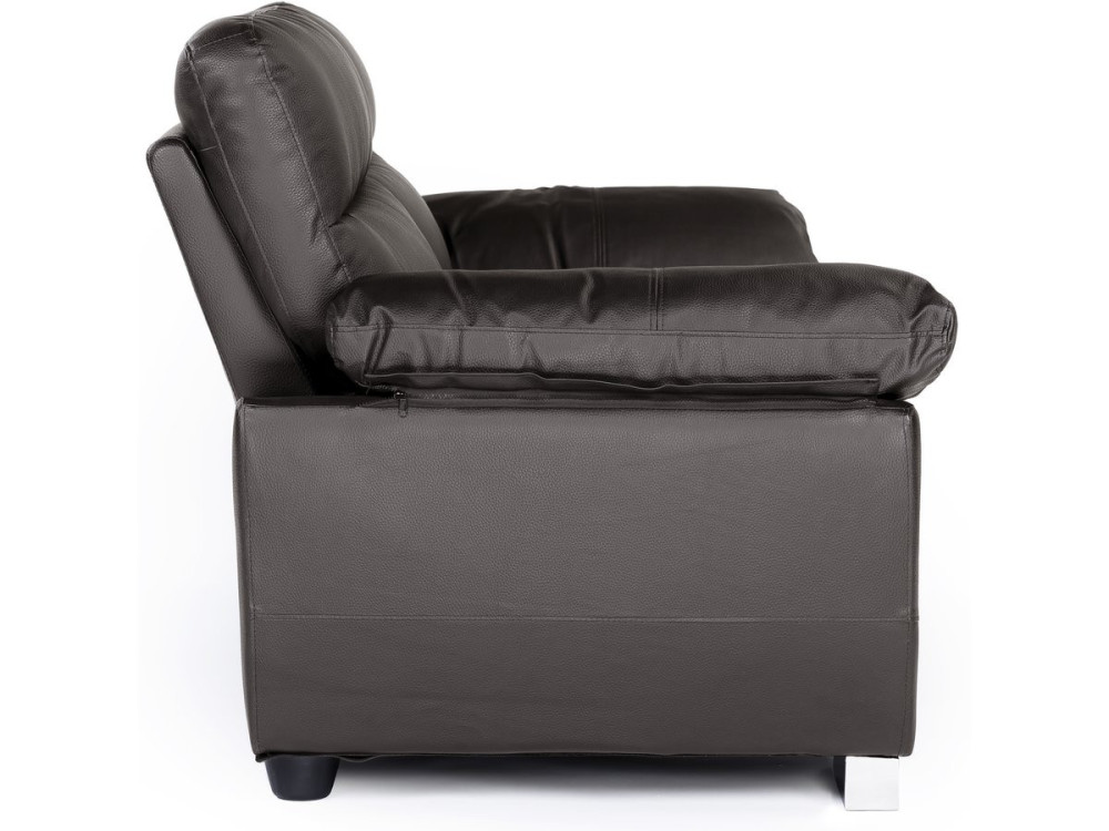 Canapé fixe en cuir reconstitué et PVC "Dallas" - 169 x 88 x 90 cm - 2 places - Chocolat