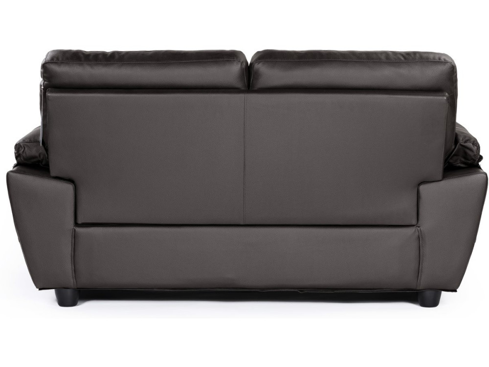 Canapé fixe en cuir reconstitué et PVC "Dallas" - 169 x 88 x 90 cm - 2 places - Chocolat