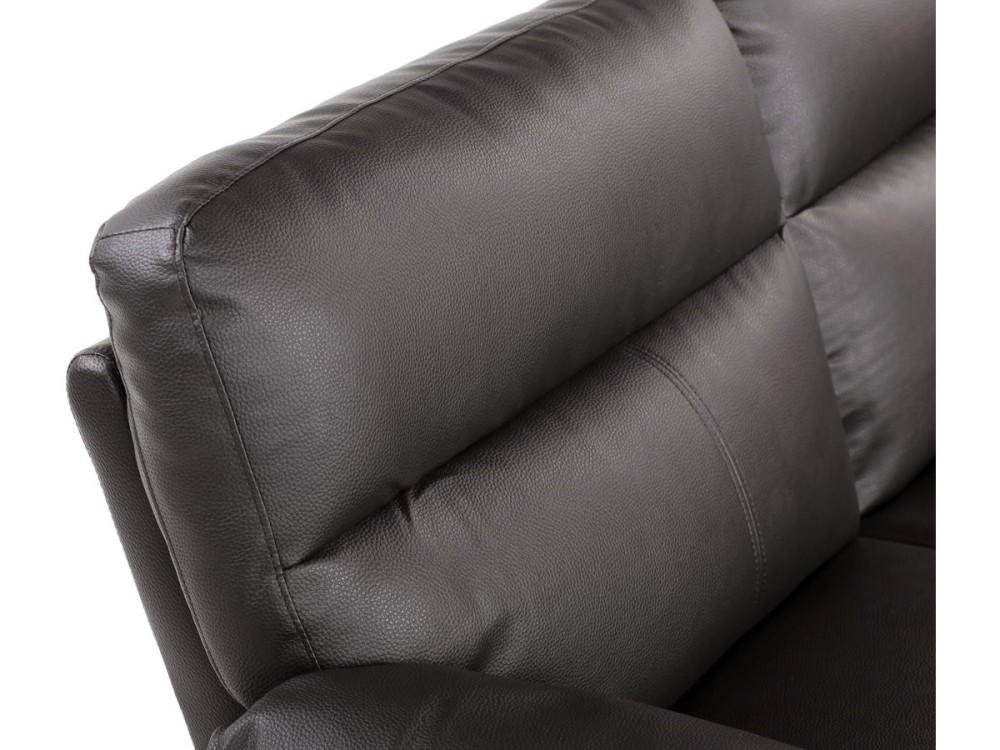 Canapé fixe en cuir reconstitué et PVC "Dallas" - 169 x 88 x 90 cm - 2 places - Chocolat