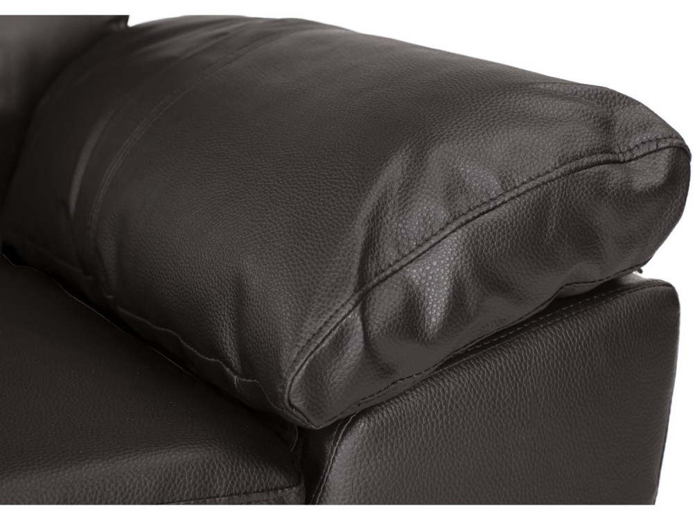 Canapé fixe en cuir reconstitué et PVC "Dallas" - 169 x 88 x 90 cm - 2 places - Chocolat