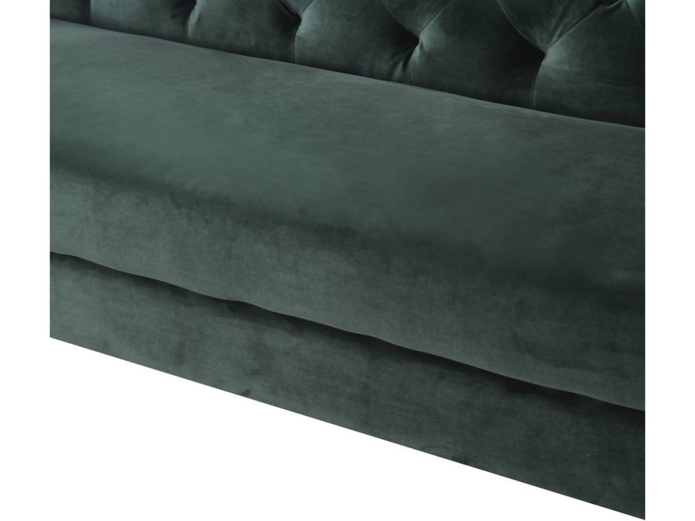 Canapé fixe en velours "Bruce" - 196 x 76 x 82 cm - 3 places - Vert foncé