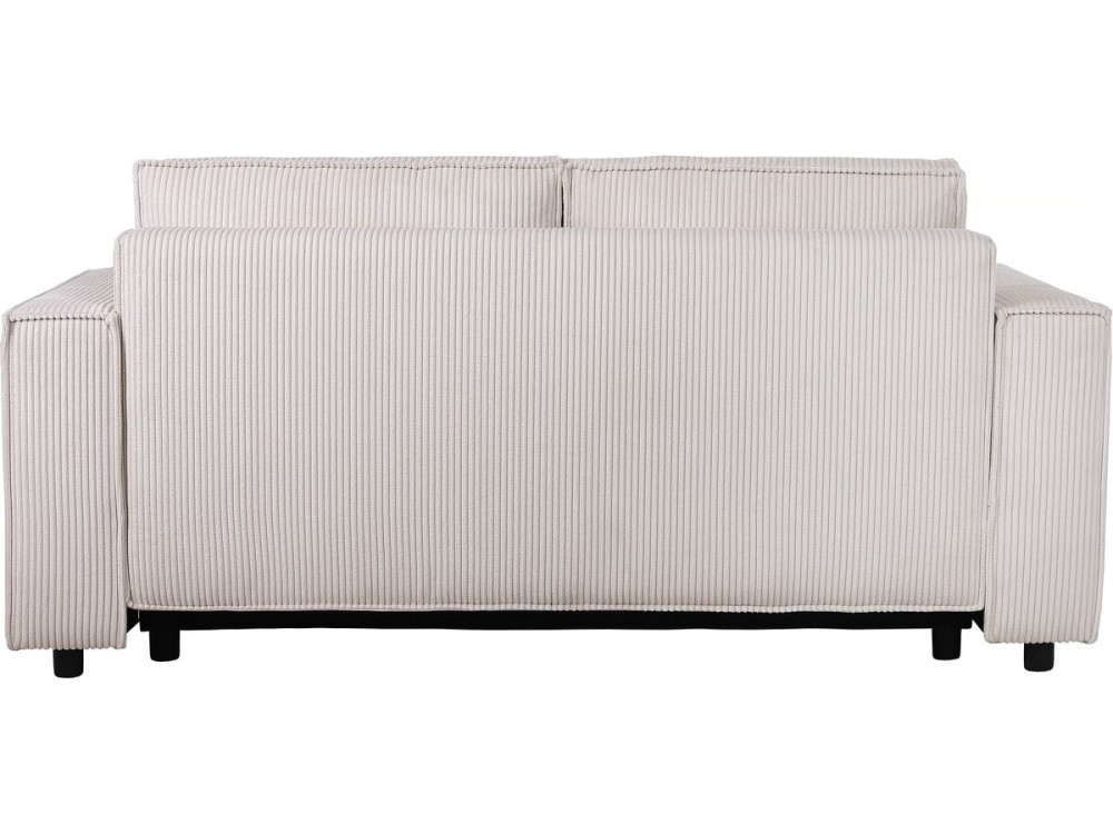 Canapé droit convertible en velours côtelé "Montaigne S" - 2 places - Beige