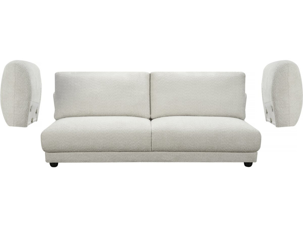 Canapé droit en tissu chenille "Saint Germain S" - 3 places - Beige