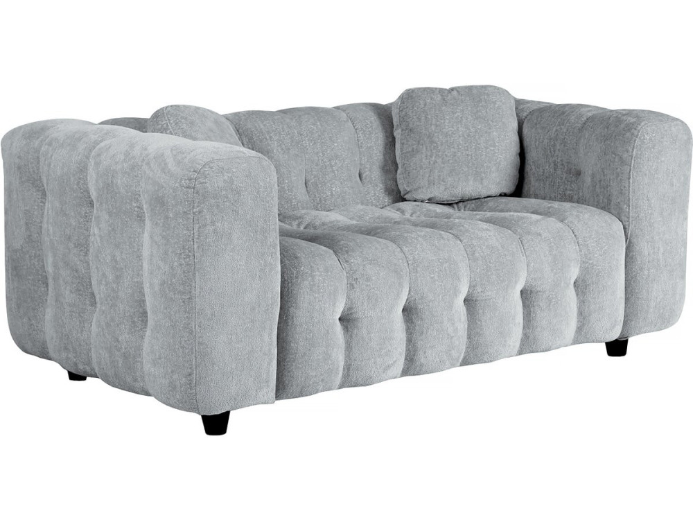 Canapé droit en tissu chenille "Vendome" - 2 places - Gris