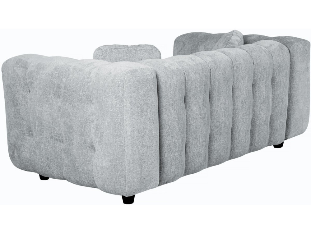 Canapé droit en tissu chenille "Vendome" - 2 places - Gris