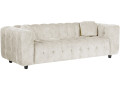 Canapé droit en tissu chenille "Vendome" - 3 places - Gris - Beige
