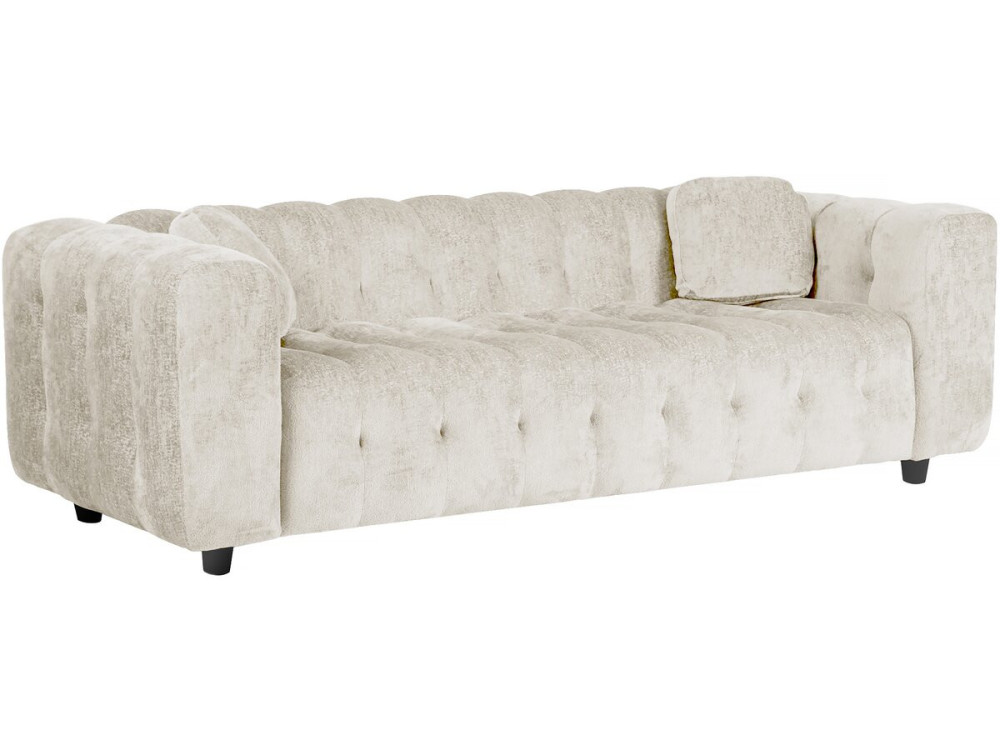 Canapé droit en tissu chenille "Vendome" - 3 places - Beige