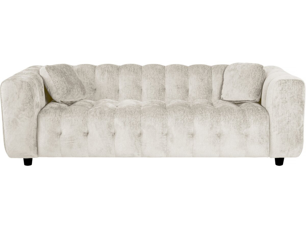 Canapé droit en tissu chenille "Vendome" - 3 places - Beige