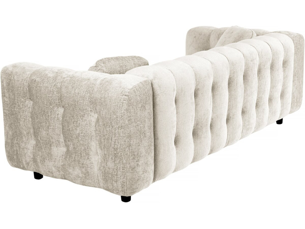 Canapé droit en tissu chenille "Vendome" - 3 places - Beige