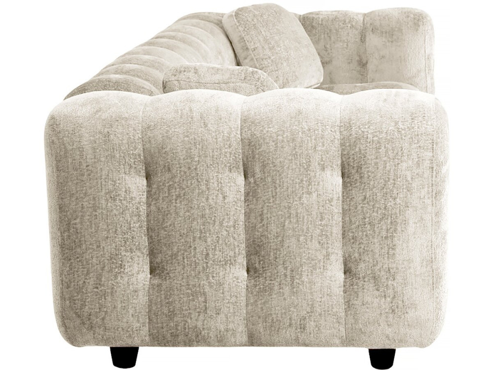 Canapé droit en tissu chenille "Vendome" - 3 places - Beige