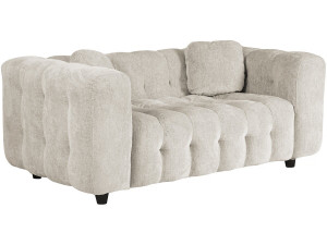 Canapé droit en tissu chenille "Vendome" - 2 places - Beige