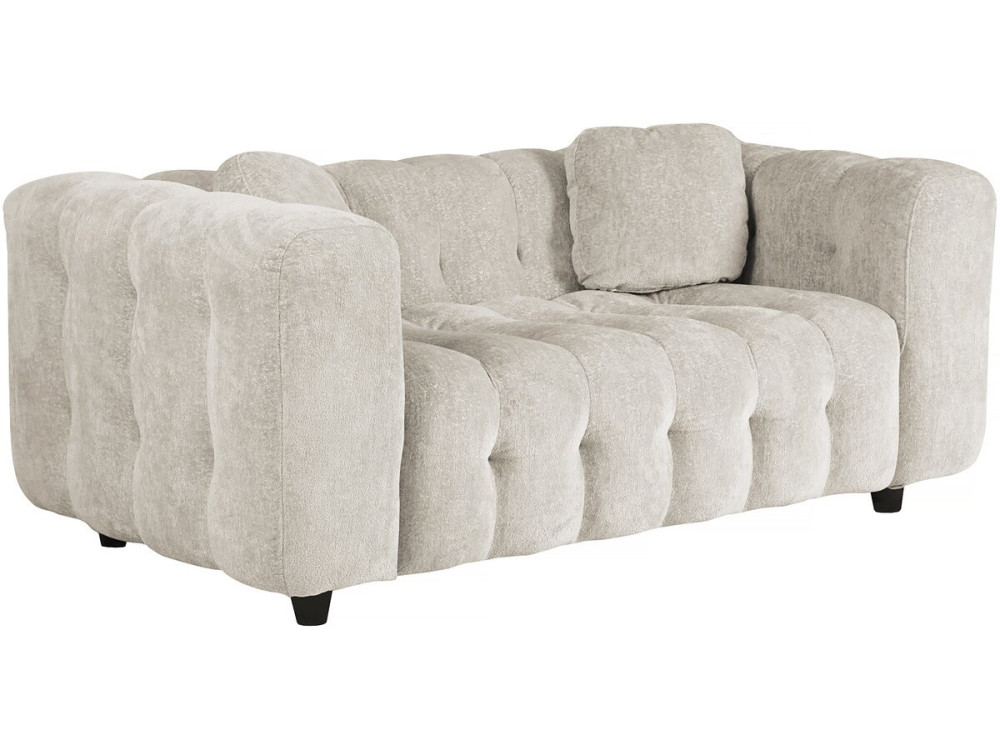 Canapé droit en tissu chenille "Vendome" - 2 places - Beige