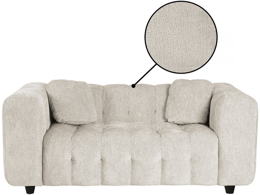 Canapé droit en tissu chenille "Vendome" - 2 places - Beige