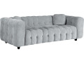 Canapé droit en tissu chenille "Vendome" - 2 places - Beige - Gris