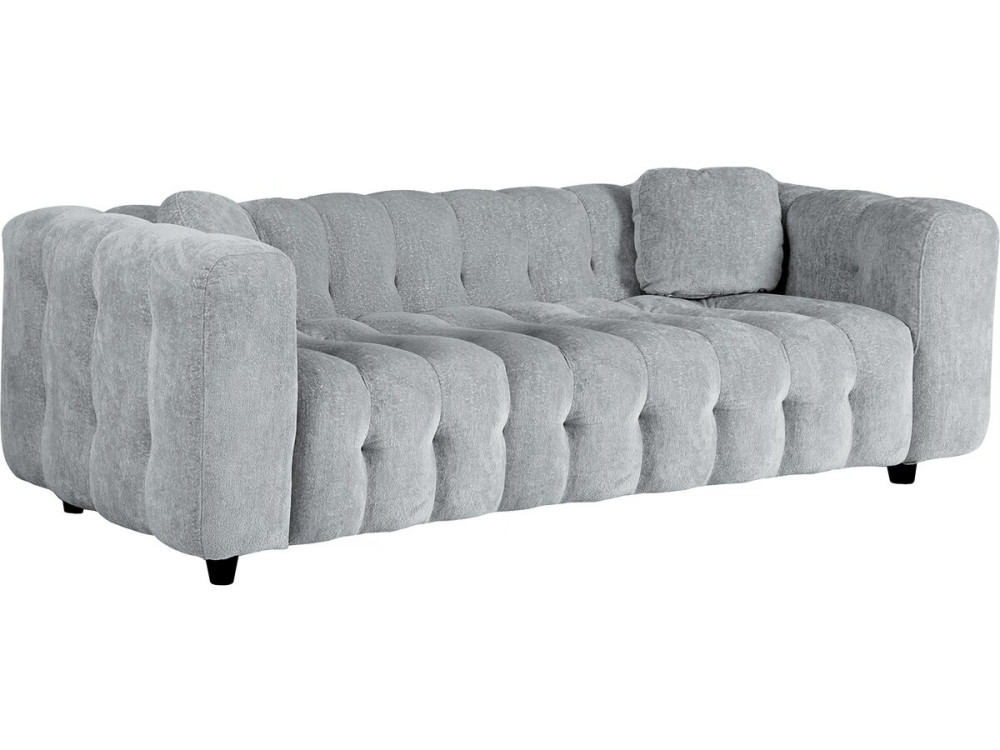 Canapé droit en tissu chenille "Vendome" - 3 places - Gris