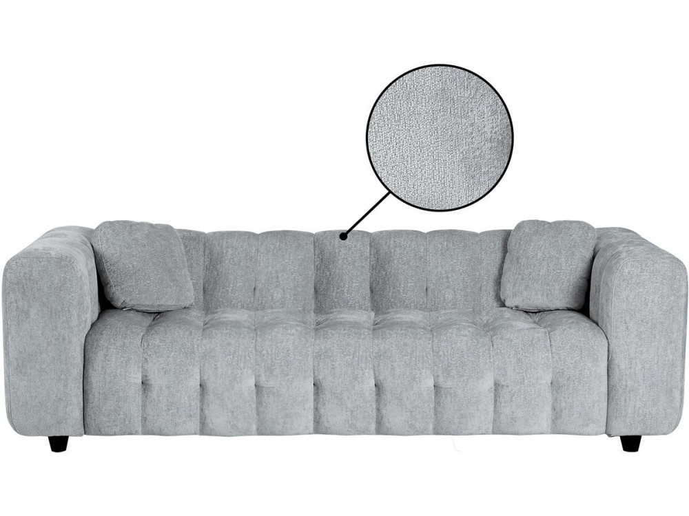 Canapé droit en tissu chenille "Vendome" - 3 places - Gris