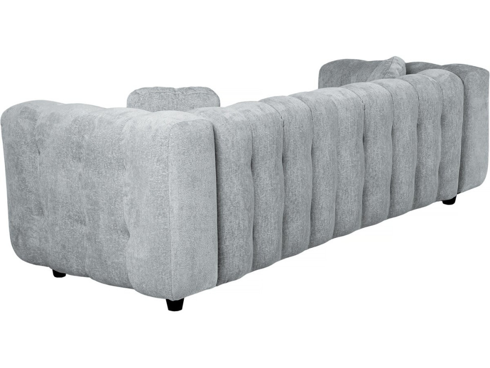 Canapé droit en tissu chenille "Vendome" - 3 places - Gris