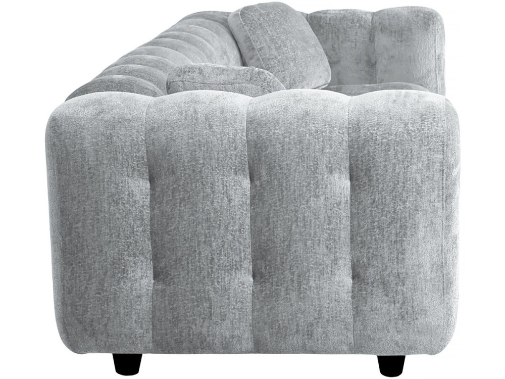Canapé droit en tissu chenille "Vendome" - 3 places - Gris
