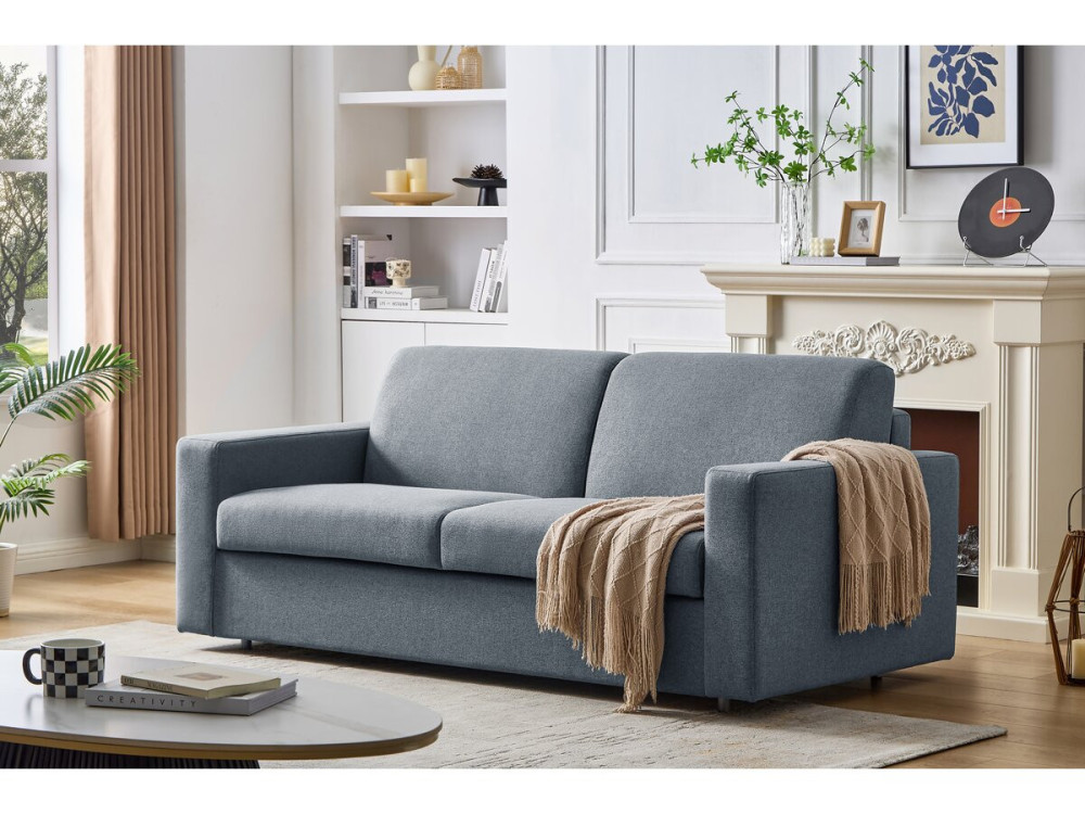 Canapé lit convertible express en tissu "Diana" - Gris