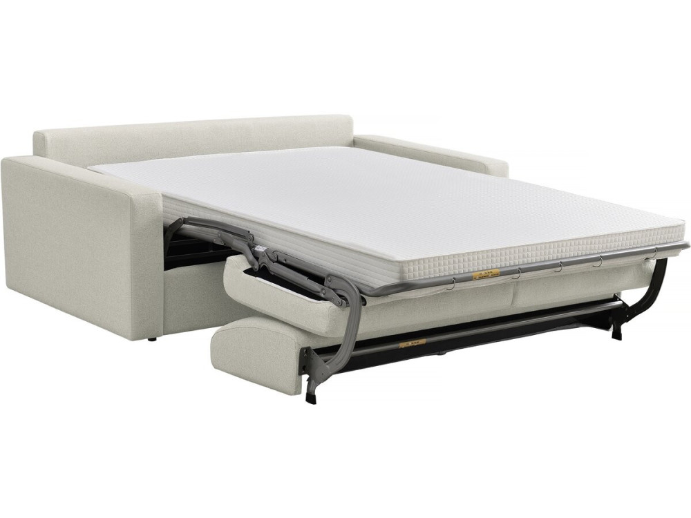 Canapé convertible express en tissu "Diana" - Couchage 140 cm - 3 places - Beige