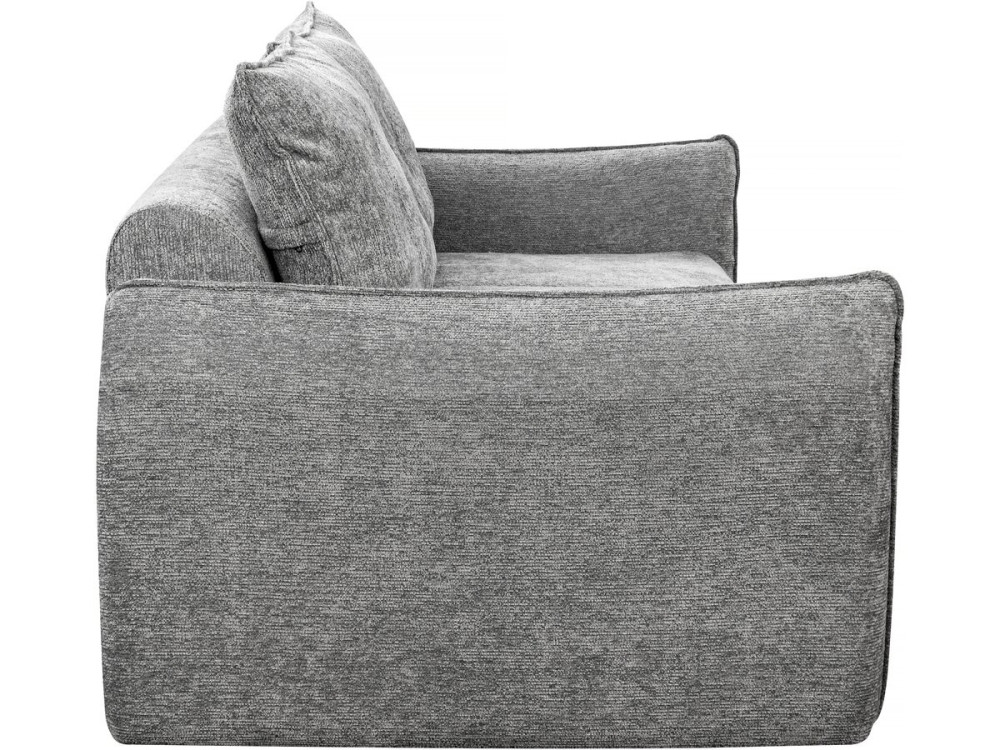 Canapé droit en tissu texturé "Silvano" - 3 places - Gris