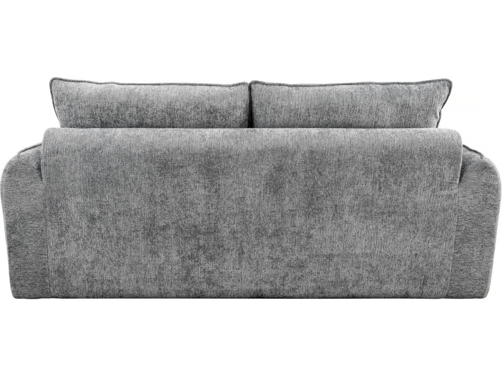 Canapé droit en tissu texturé "Silvano" - 3 places - Gris