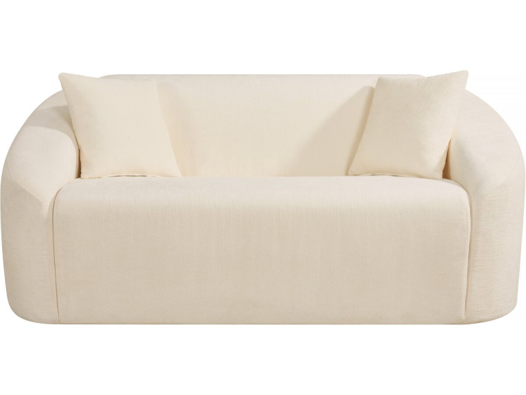 Canapé droit fixe en tissu "Ondine" - 2 places - Beige