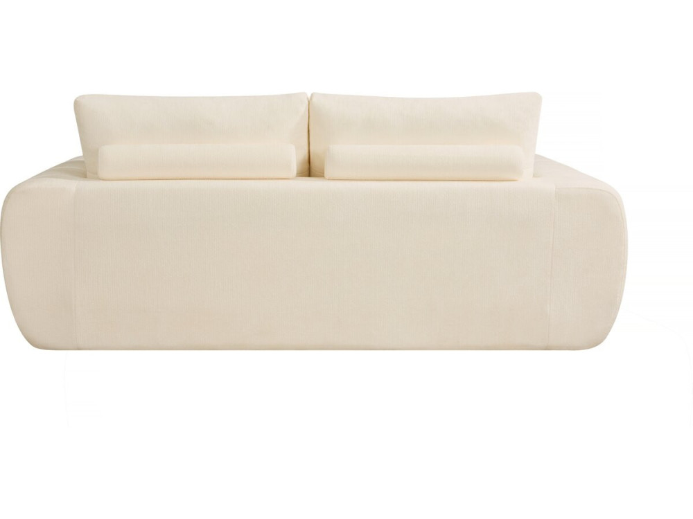 Canapé droit en tissu style bubble "Léonie" - 3 places - Beige