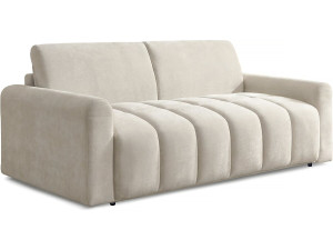 Canapé lit convertible express "Isadora" - Matelas 18 cm - Couchage 140 cm - 3 places - Beige