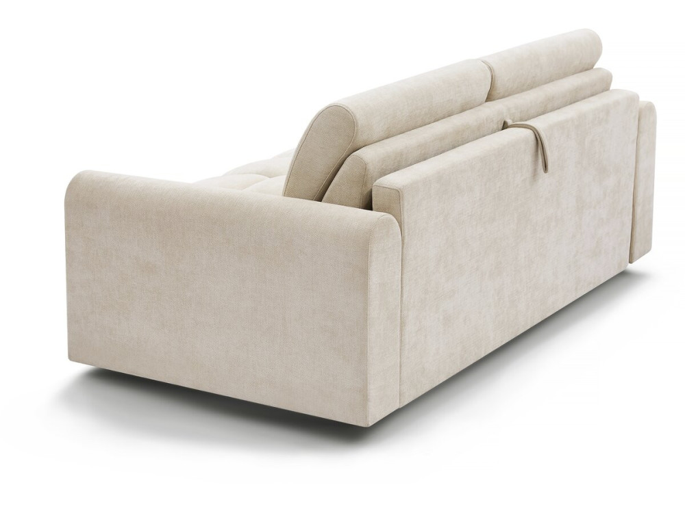 Canapé lit convertible express "Isadora" - Matelas 18 cm - Couchage 140 cm - 3 places - Beige