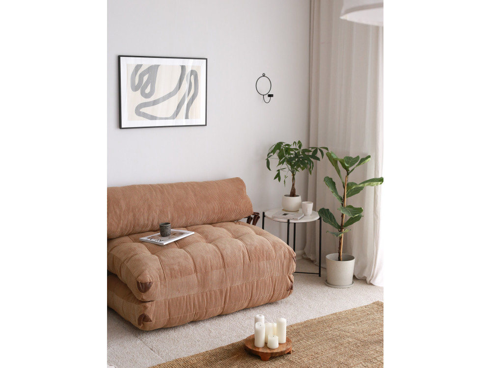 Canapé-lit 2 places en tissu "Fold" - 120 x 75 x 79 cm - Marron