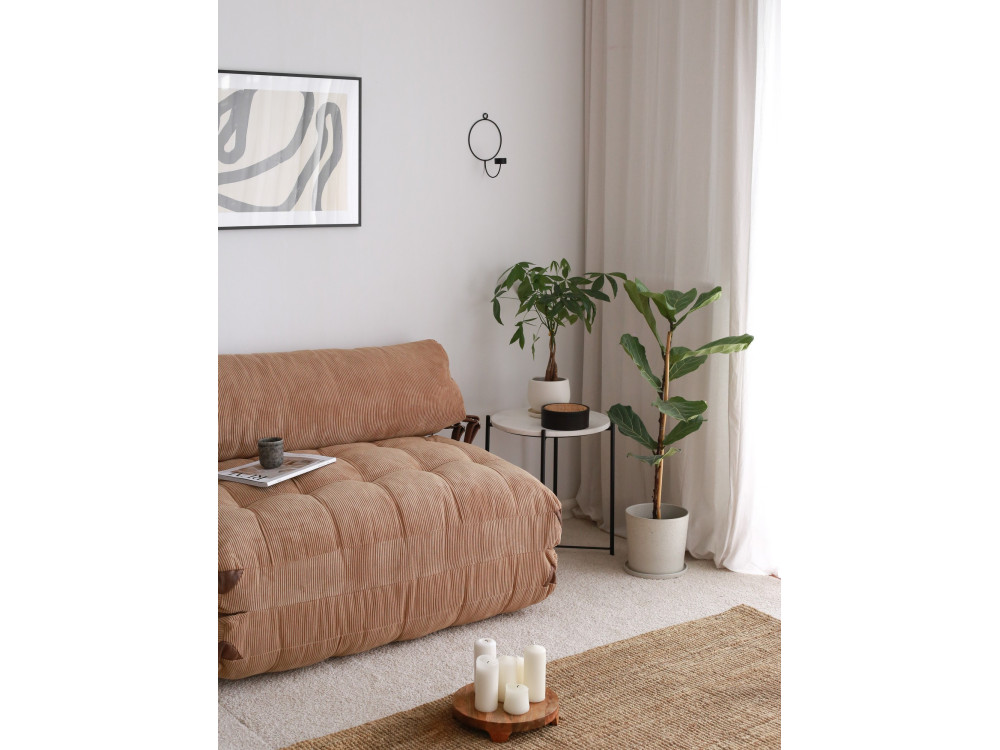Canapé-lit 2 places en tissu "Fold" - 120 x 75 x 79 cm - Marron