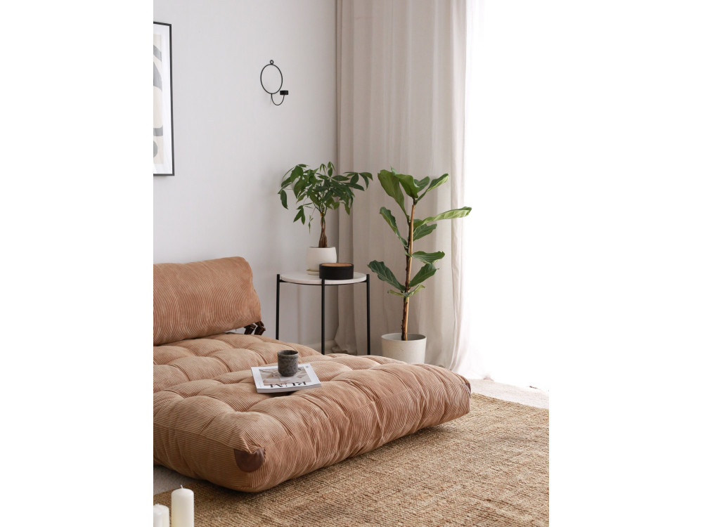 Canapé-lit 2 places en tissu "Fold" - 120 x 75 x 79 cm - Marron