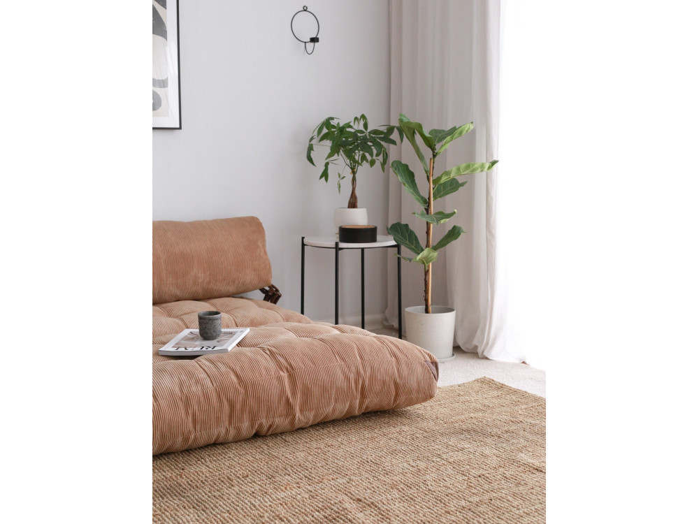Canapé-lit 2 places en tissu "Fold" - 120 x 75 x 79 cm - Marron