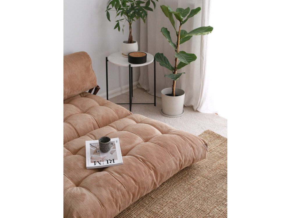 Canapé-lit 2 places en tissu "Fold" - 120 x 75 x 79 cm - Marron