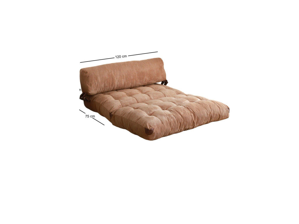 Canapé-lit 2 places en tissu "Fold" - 120 x 75 x 79 cm - Marron