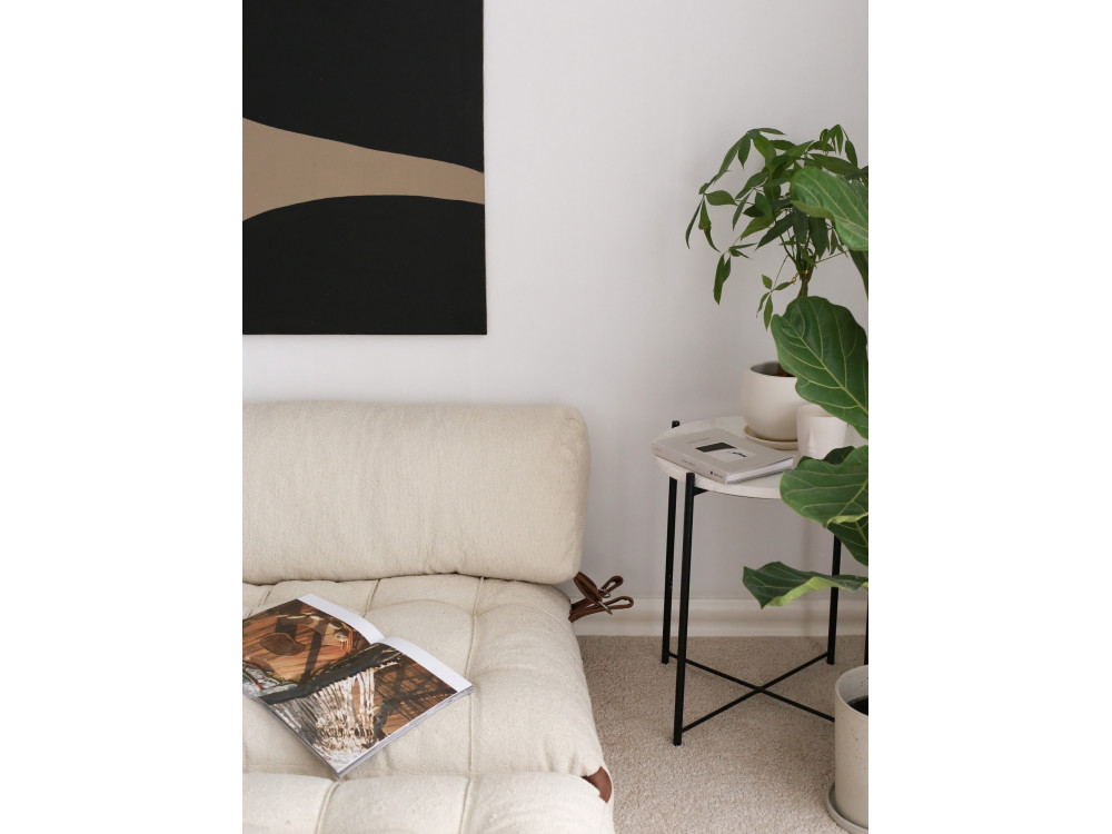 Canapé-lit 2 places en tissu "Fold" - 120 x 75 x 79 cm - Crème
