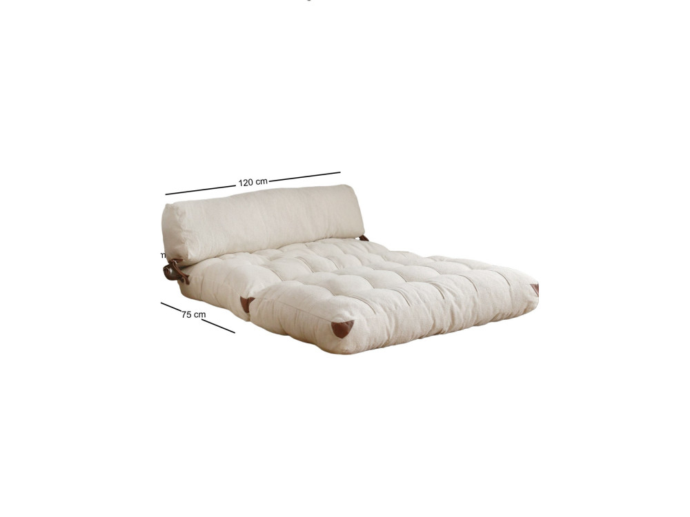 Canapé-lit 2 places en tissu "Fold" - 120 x 75 x 79 cm - Crème