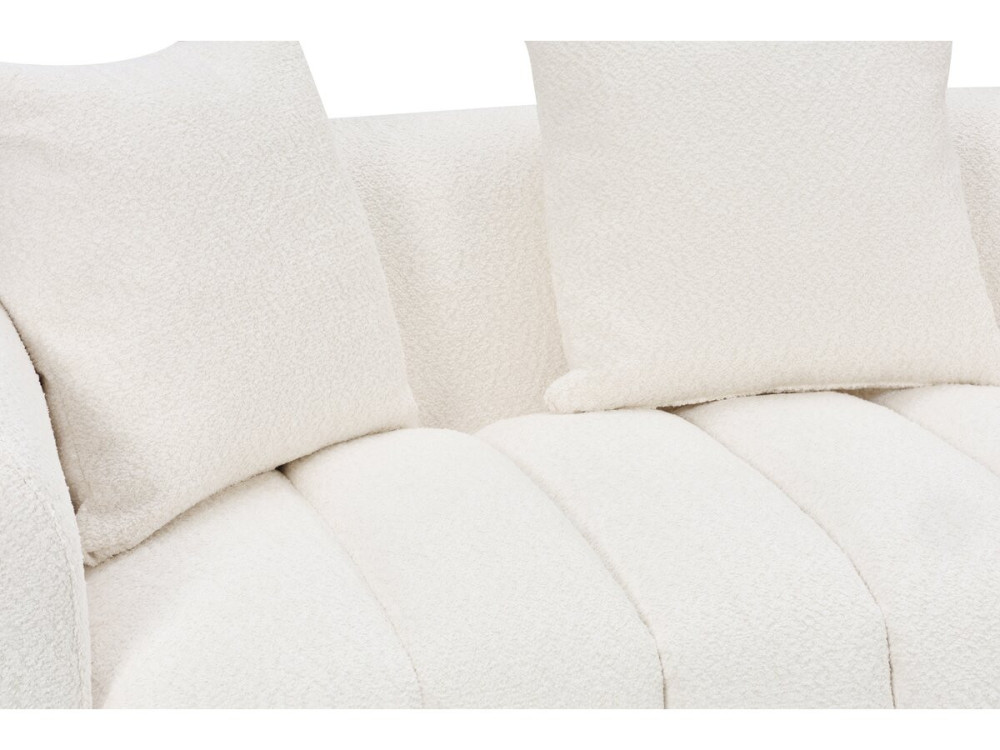 Canapé droit style bubble en tissu texturé "La Fayette" - 3 places - Crème