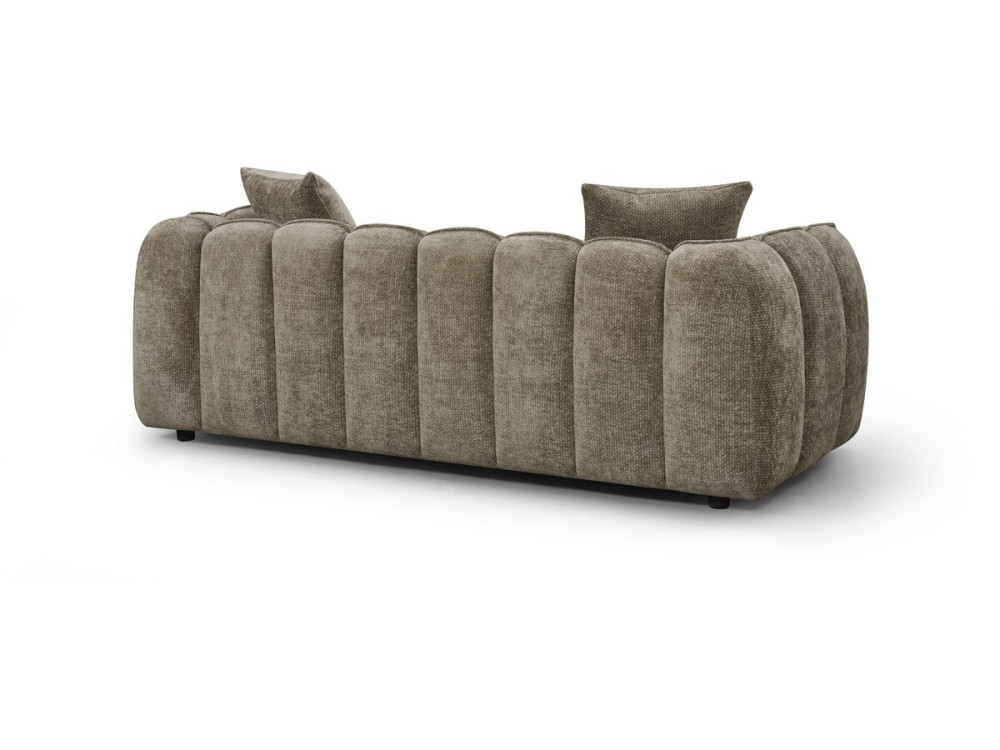 Canapé droit en tissu style bubble "Balzac" - 3 places - Taupe
