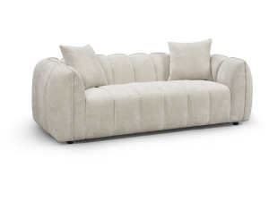 Canapé droit en tissu style bubble "Balzac" - 3 places - Beige