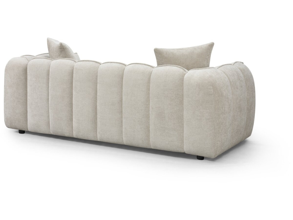 Canapé droit en tissu style bubble "Balzac" - 3 places - Beige