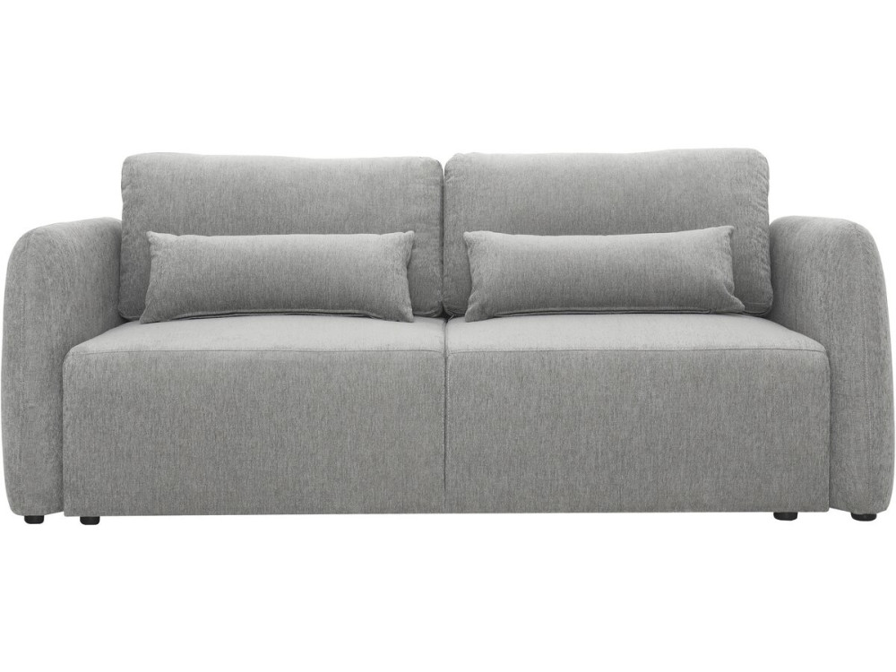Canapé droit convertible en tissu "Concorde" 3 places - Gris