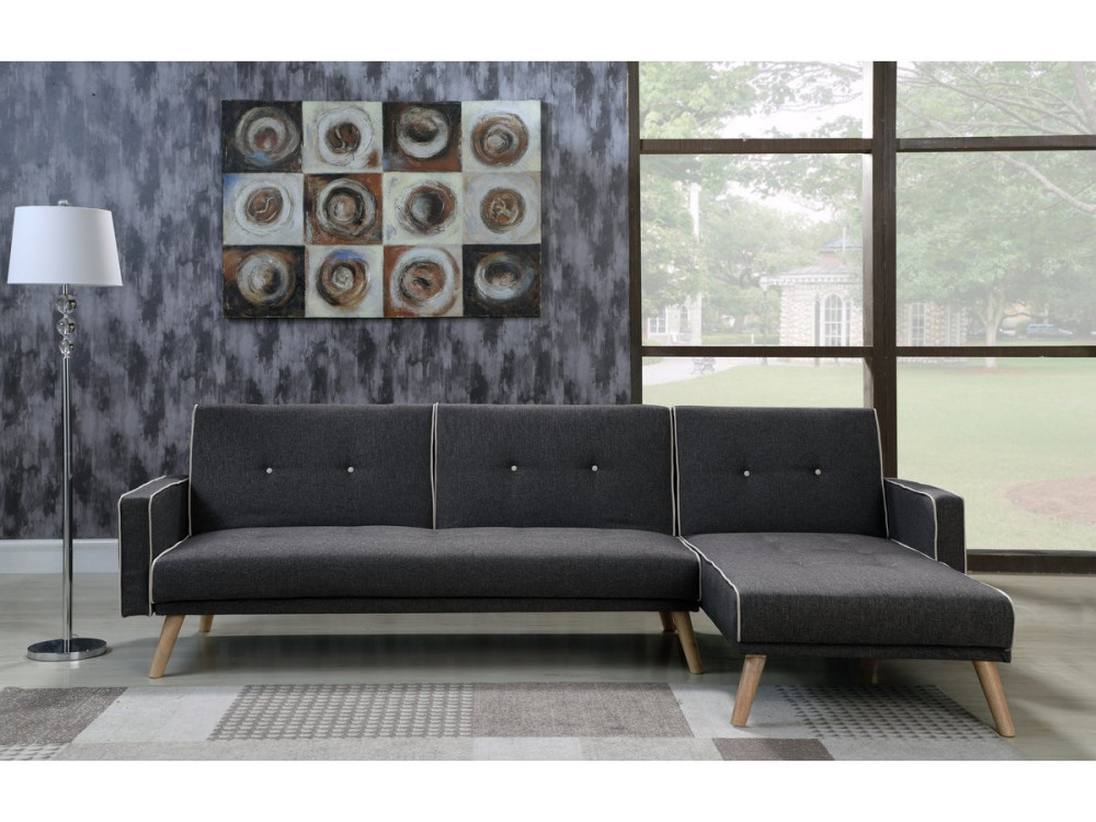 Canapé d'angle convertible et réversible "Jules" - 3 places - Gris