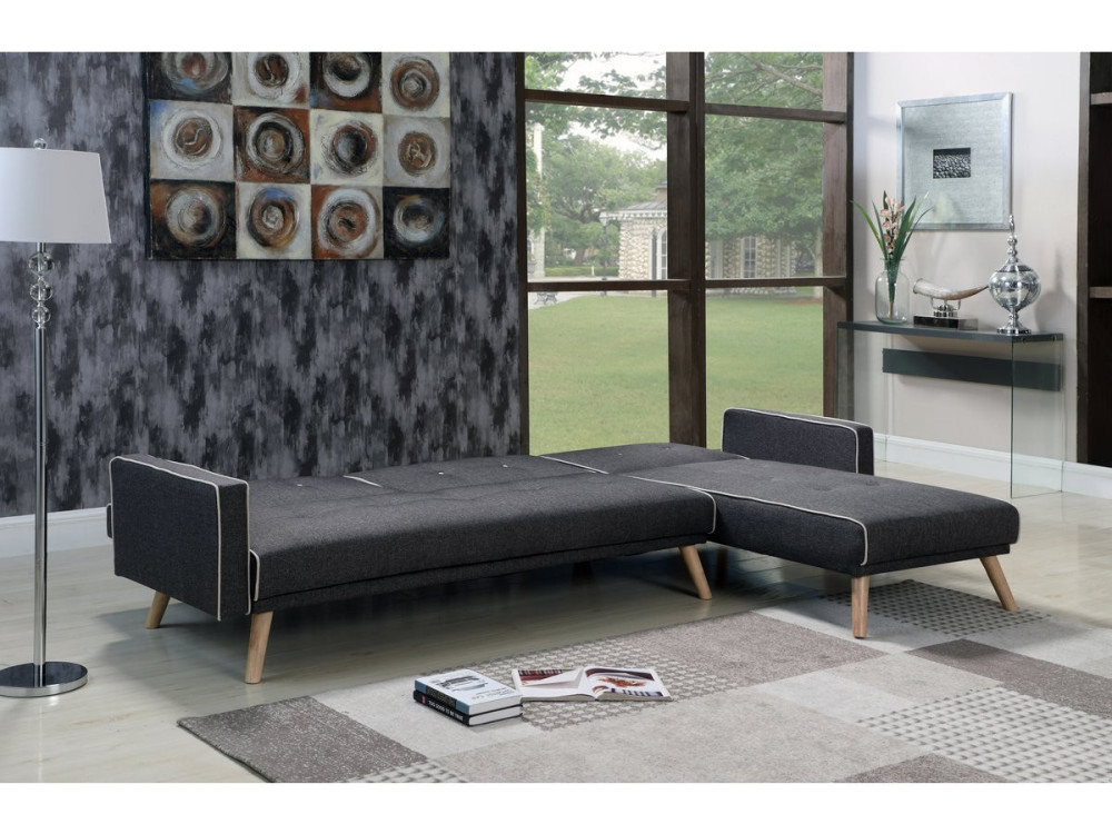 Canapé d'angle convertible et réversible "Jules" - 3 places - Gris